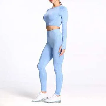 Aoxjox Women's Yoga Seamless 2 Piece Workout Outfit