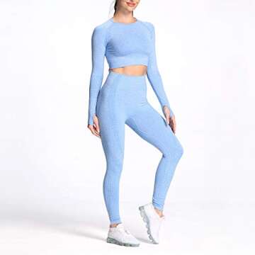 Aoxjox Women's Yoga Seamless 2 Piece Workout Outfit