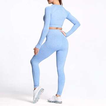 Aoxjox Women's Yoga Seamless 2 Piece Workout Outfit