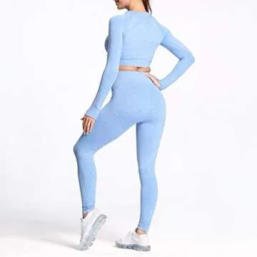 Aoxjox Women's Yoga Seamless 2 Piece Workout Outfit