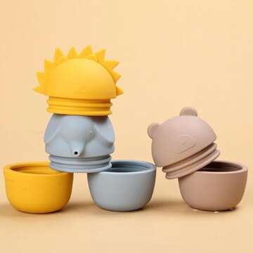 Lamorat Kompani Silicone Baby Bath Toy Set - Fun & Safe