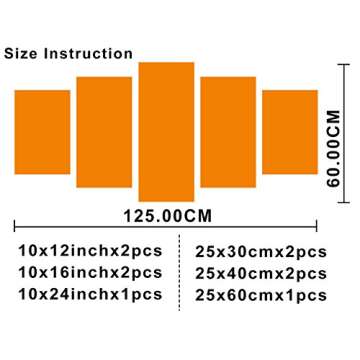 5 Pieces Modern Home Decoration Florida Keys Wall Art, 7 Mile Bridge Picture Natural Scenery Painting Print on Canvas Colorful Ocean Modern Artwork Stretched Wood Frame Ready to Hang - 50"Wx24"H