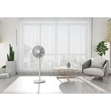 Xiaomi Mi Smart Standing Fan 2 Lite, Smart Fan, Portable Design, 7 Rotor Blades For Powerful Airflow, Voice Control, Mi App Control, White
