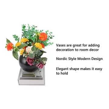 Bubble Bowl Vase, Fish Bowl Vase, Round Vase Nordic Style Modern Stainless Steel Small Flower Vase O...