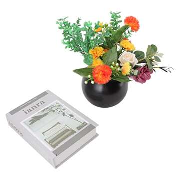 Bubble Bowl Vase, Fish Bowl Vase, Round Vase Nordic sty1e Modern Stainless Steel Small Flower Vase Ornament Living Room Office Table Decoration(Matte Black)