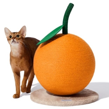 VETRESKA Orange Cat Scratching Post Ideal for Cats and Kittens