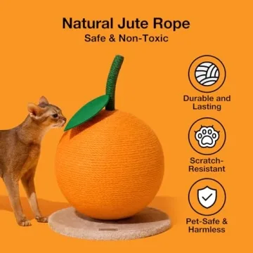 VETRESKA Orange Cat Scratching Post Ideal for Cats and Kittens