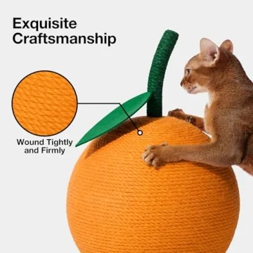 VETRESKA Orange Cat Scratching Post Ideal for Cats and Kittens
