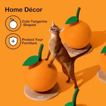 VETRESKA Orange Cat Scratching Post Ideal for Cats and Kittens