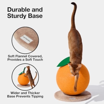 VETRESKA Orange Cat Scratching Post Ideal for Cats and Kittens