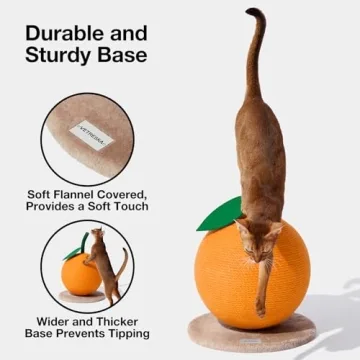VETRESKA Orange Cat Scratching Post Ideal for Cats and Kittens