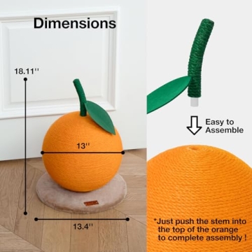 VETRESKA Orange Cat Scratching Post Ideal for Cats and Kittens