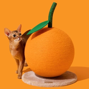 VETRESKA Orange Cat Scratching Post Ideal for Cats and Kittens