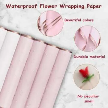 163 Pcs DIY Flower Bouquet Accessories Include 20 Sheets Waterproof Floral Wrapping Paper 2 Ribbons 36 3d Butterflies 10 Cards and 100 Bouquet Pin for Mother's Day Wedding Birthday Party Graduation