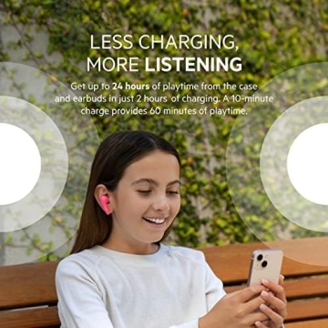 Belkin SoundForm Nano Kids Earbuds - 24H Battery Life & Safe Sound