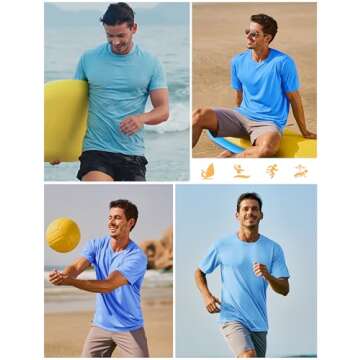TACVASEN Men's Dry Fit UV Short Sleeve Workout Shirt