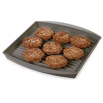 Prep Solutions by Progressive Microwave Bacon Grill – Gray, Cooks Up to 6 Strips of Bacon, Ideal for Frozen Snacks and Pizza, 12.5”L x 10”W