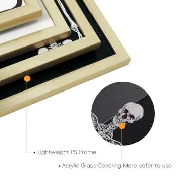 ArtbyHannah 10x10 Gold Picture Frame Set with Halloween Prints