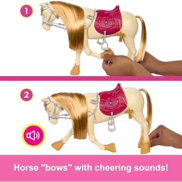 Barbie Horse with Sounds, Music & Accessories, Inspired The Great Horse Chase, Toy Moves, Dances & Blinks Eyes