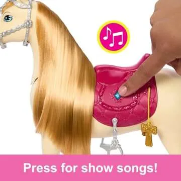 Barbie Horse with Sounds, Music & Accessories, Inspired The Great Horse Chase, Toy Moves, Dances & Blinks Eyes