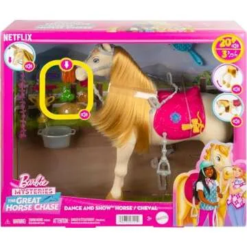 Barbie Horse with Sounds, Music & Accessories, Inspired The Great Horse Chase, Toy Moves, Dances & Blinks Eyes
