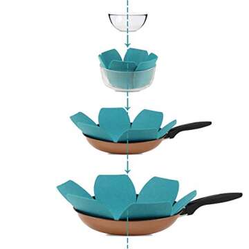 BYKITCHEN Pot and Pan Protectors, Set of 12 and 3 Different Sizes, Larger & Thicker Felt Pan Protect...