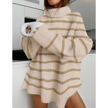 ZESICA Women's Winter Oversized Turtleneck Sweater - Perfect for Every Occasion