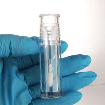 COSIDEA 10PCS Empty Round All clear Lip Gloss Tubes mini 3ml 0.1OZ lipgloss Tube with Wand Applicator for Lip oil tint bottles container