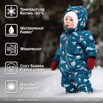 JAN & JUL Insulated Waterproof Winter Suit for Newborn Boys (Arctic, S)