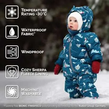 JAN & JUL Insulated Waterproof Winter Suit for Newborn Boys (Arctic, S)