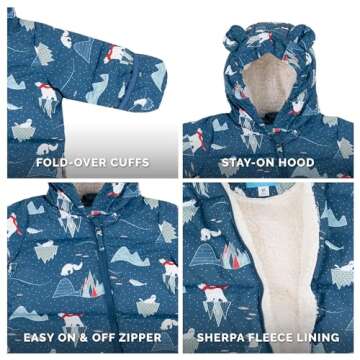 JAN & JUL Insulated Waterproof Winter Suit for Newborn Boys (Arctic, S)