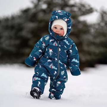 JAN & JUL Insulated Waterproof Winter Suit for Newborn Boys (Arctic, S)