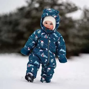 JAN & JUL Insulated Waterproof Winter Suit for Newborn Boys (Arctic, S)