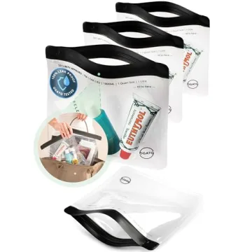 Ogato 3pcs Clear TSA Approved Toiletry Bag Set - Leak-Proof Travel Bags for Liquids & Cosmetics