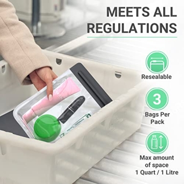Ogato Clear TSA Approved Toiletry Bags - Leak-Proof & Durable