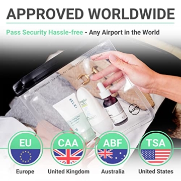 Ogato Clear TSA Approved Toiletry Bags - Leak-Proof & Durable