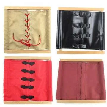 New Sky Enterprises Montessori Basic Life Skills Development Material for Kids Practical Dressing Frame Learn to Dress Kits (Set of 8)