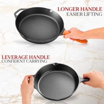 NutriChef Cast Iron Nonstick Skillets for All Stovetops