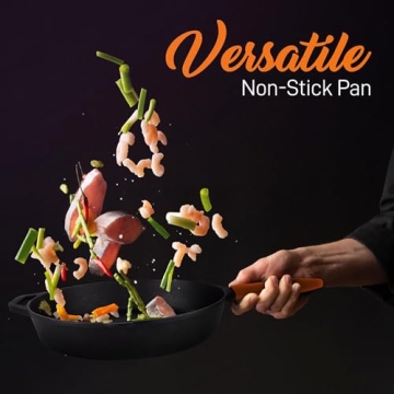 NutriChef Cast Iron Nonstick Skillets for All Stovetops