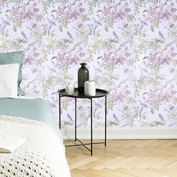 Arthome Birds Floral Peel and Stick Wallpaper for Home