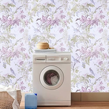 Arthome Birds Floral Peel and Stick Wallpaper for Home