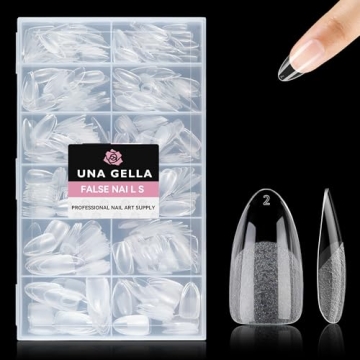 UNA GELLA 504Pcs Almond Nail Tips for Salon Quality