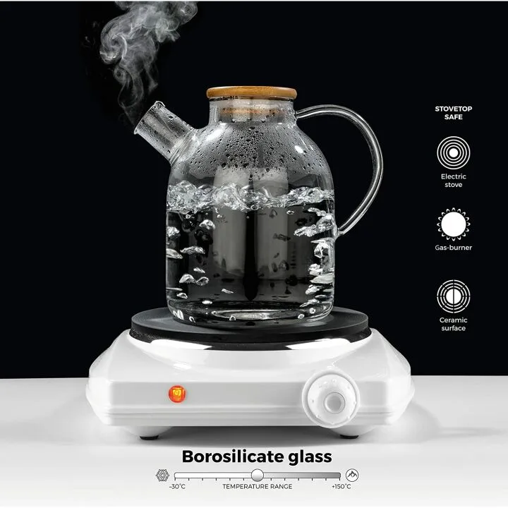 Tealyra 60oz Glass Stove-top Kettle - Heat Resistant
