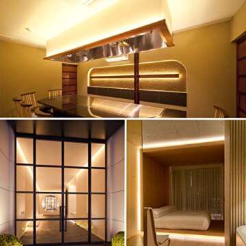 GuoTonG 50ft/15m LED Rope Lights 3000K Warm White, Strip Lights Kit Cuttable, Connectable, Waterproof, Flexible, 110V UL Listed Power. Ideal For Indoor/Outdoor Bedroom Garden Party Decorative Lighting