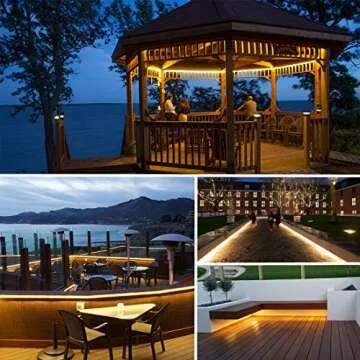 GuoTonG 50ft/15m LED Rope Lights 3000K Warm White, Strip Lights Kit Cuttable, Connectable, Waterproof, Flexible, 110V UL Listed Power. Ideal For Indoor/Outdoor Bedroom Garden Party Decorative Lighting