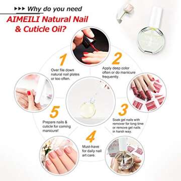 AIMEILI Natural Nail & Cuticle Oil 75ml for Healthy Nails