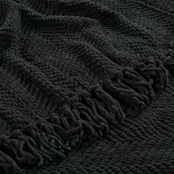 Home Soft Things Cozy Knitted Tweed Throw Blanket