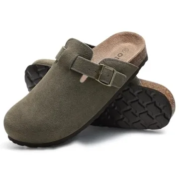ODOLY Genuine Suede Clogs for All Day Comfort and Style