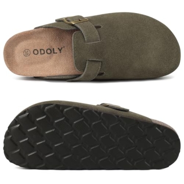 ODOLY Genuine Suede Clogs for All Day Comfort and Style