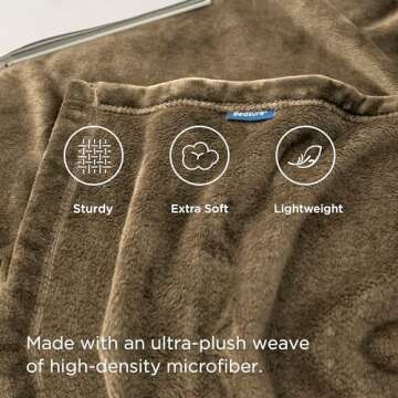 Bedsure Fleece Throw Blanket Camel - 300GSM Blankets for Couch, Sofa, Bed, Soft Lightweight Plush Cozy Throws for Toddlers, 50x60 inches